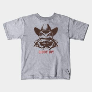 Giddy Up! Western Cowboy Toad Kids T-Shirt